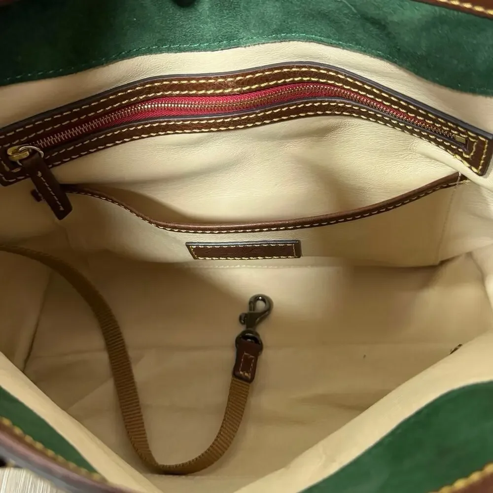 Dooney & Bourke Florentine Small Barlow Satchel Chestnut Leather Crossbody